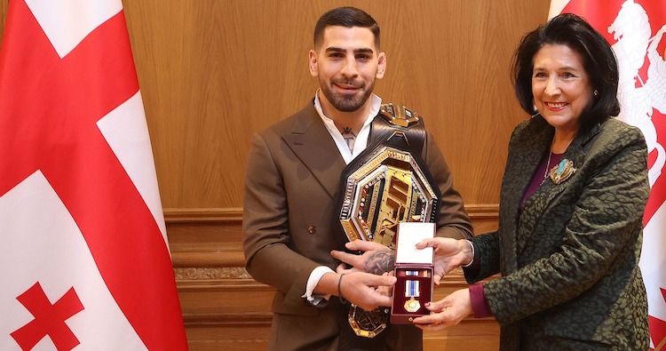 Georgian President awards UFC champion Ilia Topuria with Medal of Honour