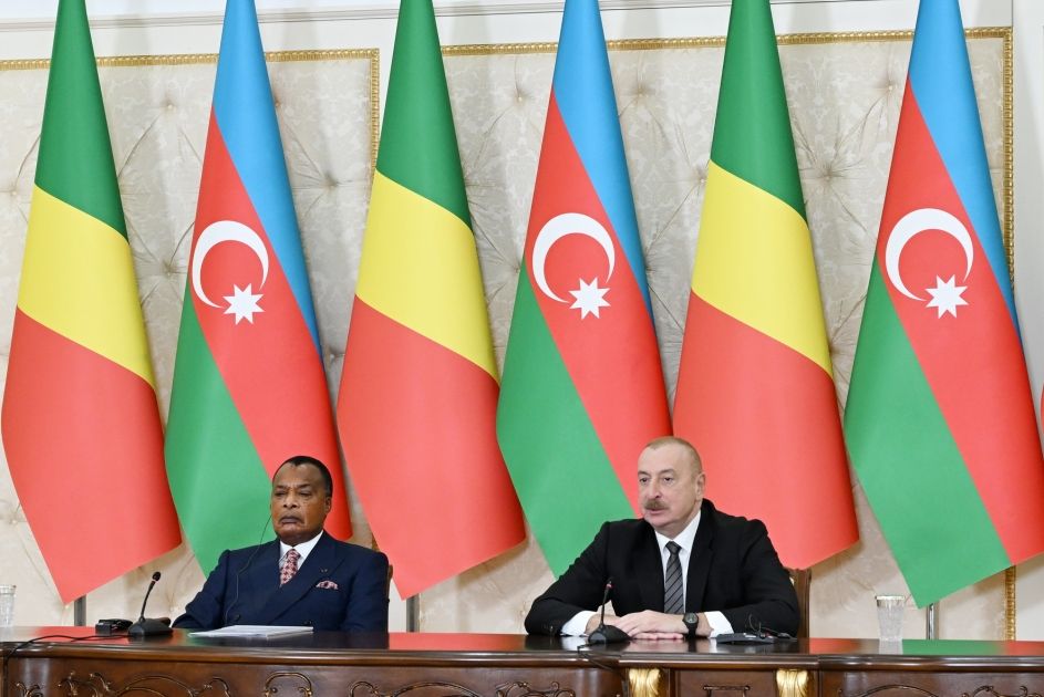 Azerbaijani and Congolese presidents make press statements [PHOTOS/VIDEO]