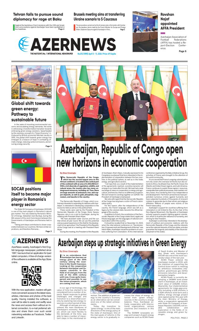 AZERNEWS releases another print issue