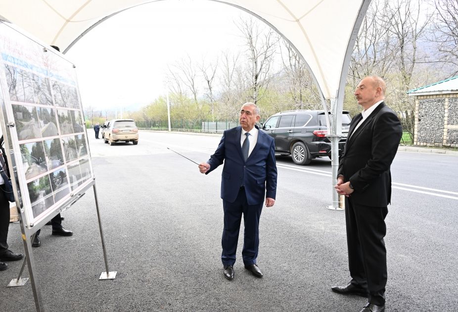 President Ilham Aliyev attends opening of Boyuk Pirali- Kichik Pirali-Khirkhatala-Jighatelli-Hamzali highway