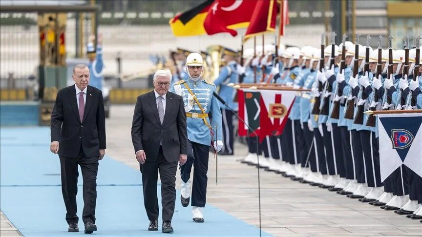 President Erdogan of Trkiyes and his German counterpart Steinmeier meet in Ankara for talks