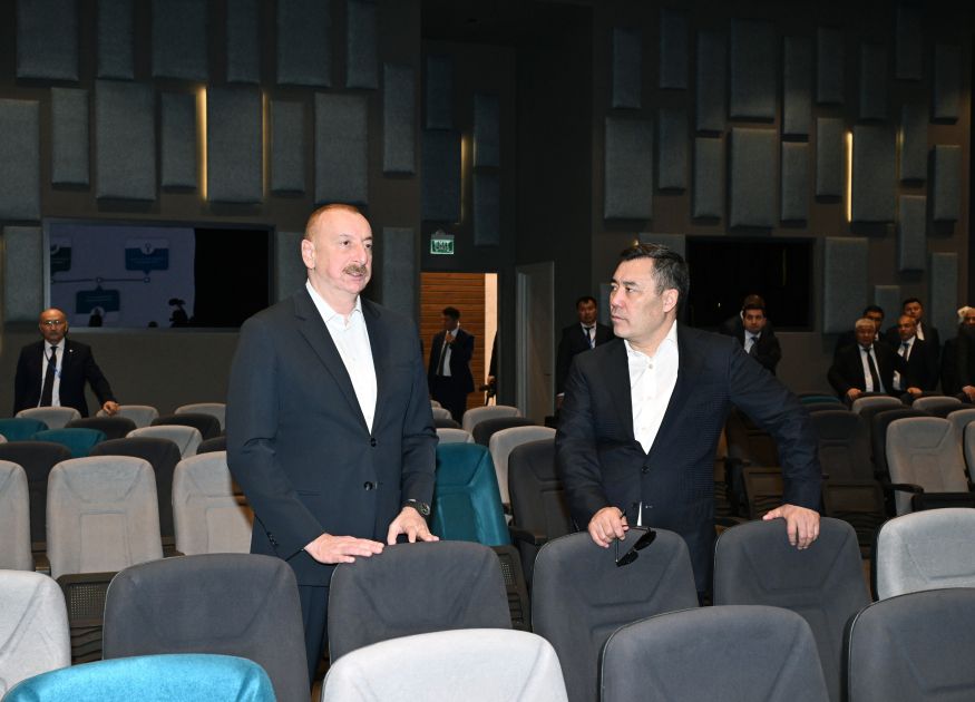 Presidents of Azerbaijan and Kyrgyzstan visit Aghdam Conference Center [PHOTOS]