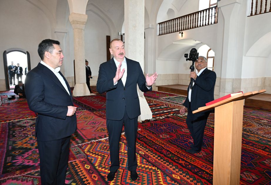 President Ilham Aliyev, President Sadyr Zhaparov attend opening of Aghdam Juma Mosque [PHOTOS/VIDEO]