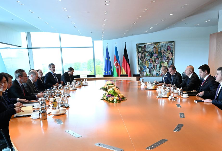 President Ilham Aliyev’s expanded meeting with Chancellor of Germany Olaf Scholz commenced in Berlin [VIDEO]