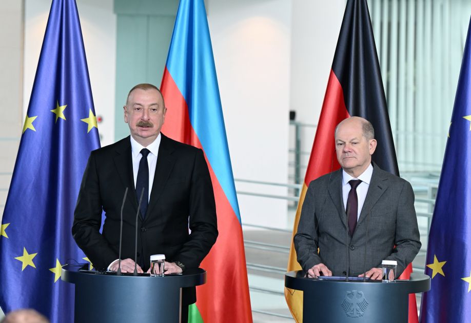 President Ilham Aliyev and Chancellor of Germany Olaf Scholz hold joint press conference [PHOTOS]