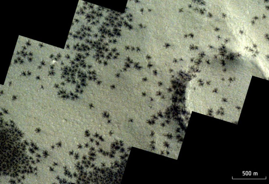 Des satellites surveillent des groupes d' »araignées » répartis dans une ville inca sur Mars