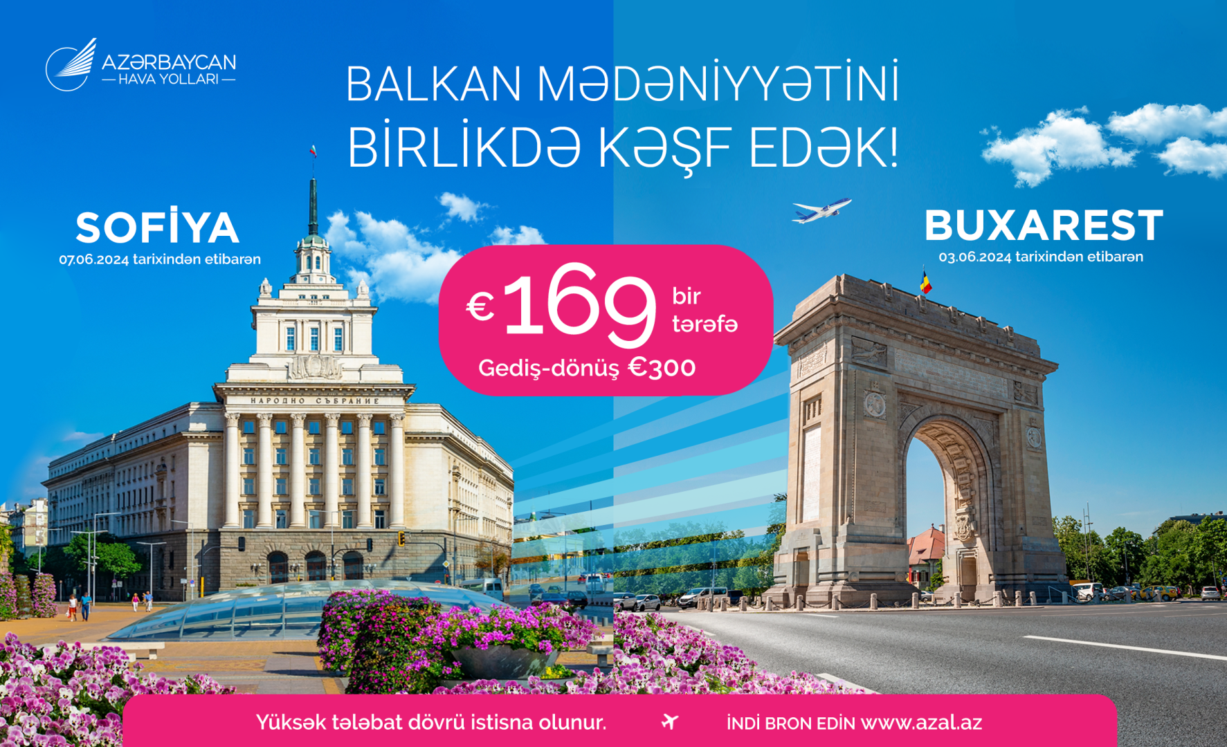 AZAL introduces exclusive airfare deals to Bucharest and Sofia