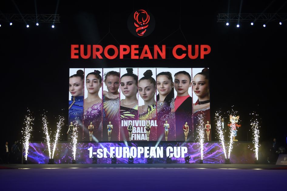 Italian gymnast dominates hoop exercise, securing top spot at European Rhythmic Gymnastics Cup