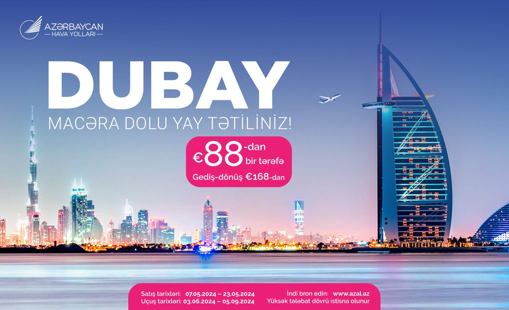 AZAL offers special offers for flights between Baku, Dubai