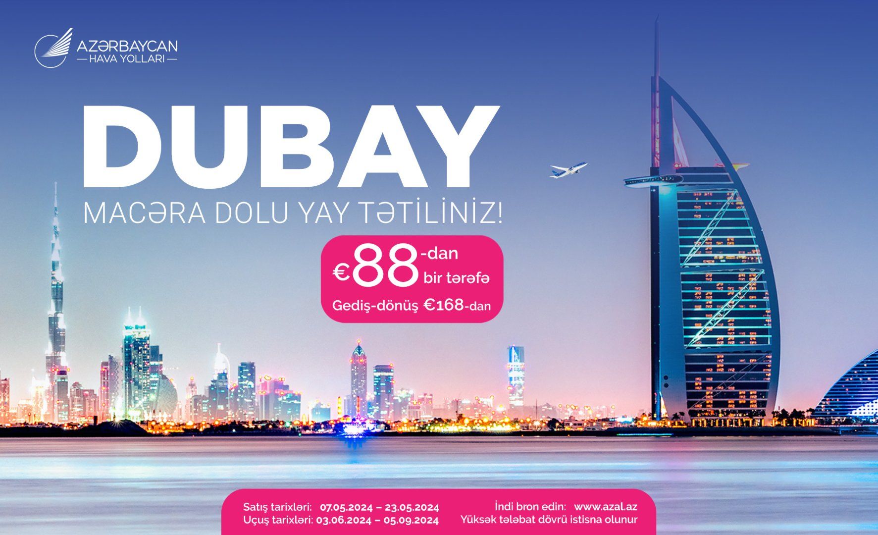 Special offer from AZAL for flights between Baku and Dubai