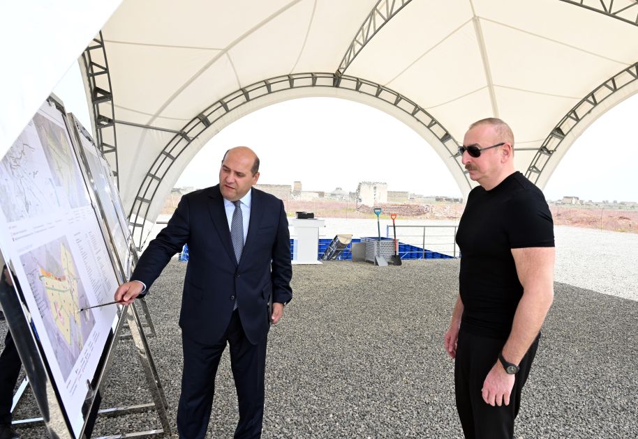 President Ilham Aliyev laid foundation stone for Taghibayli village in Aghdam district [PHOTOS]