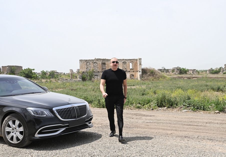 Ilham Aliyev lays foundation of Gulluje village in Aghdam district [PHOTOS]