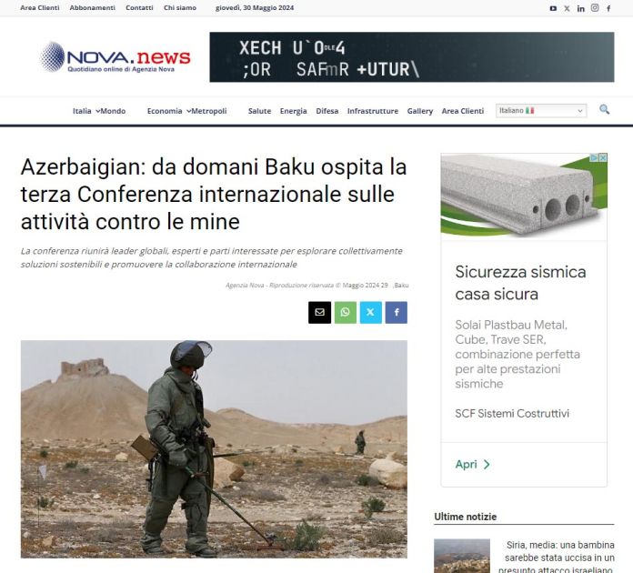 Azerbaijan’s landmine problem in spotlight of Italian media [PHOTOS]