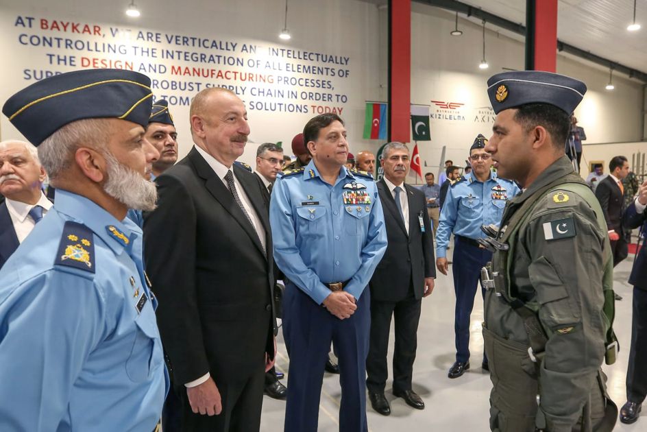 President Ilham Aliyev views military exhibition at National Aerospace Science and Technology Park [PHOTOS/VIDEO]