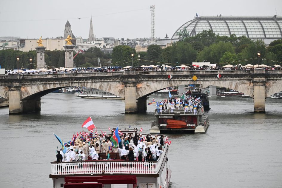 Parade of Azerbaijani athletes held at Paris-2024 opening ceremony [PHOTOS]