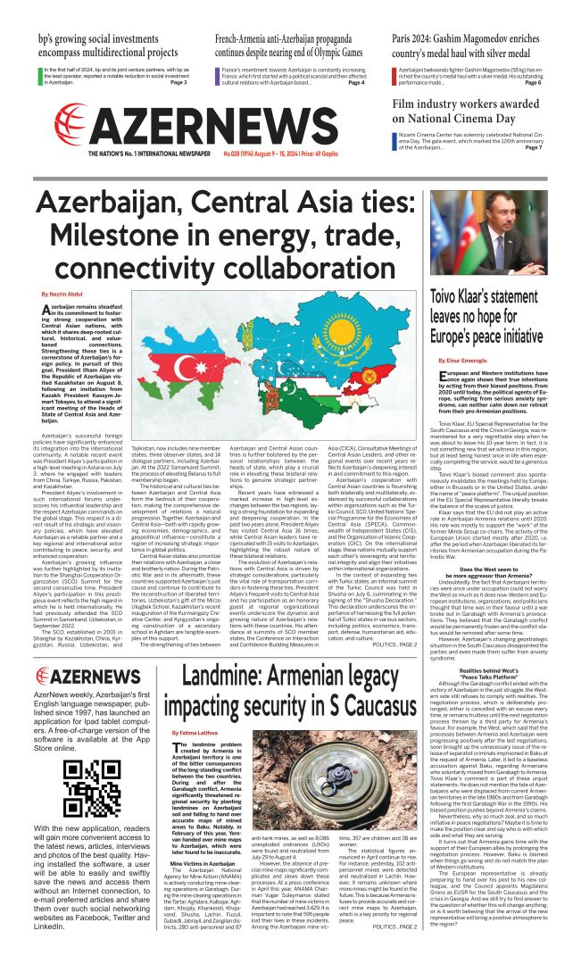 AZERNEWS releases another print issue