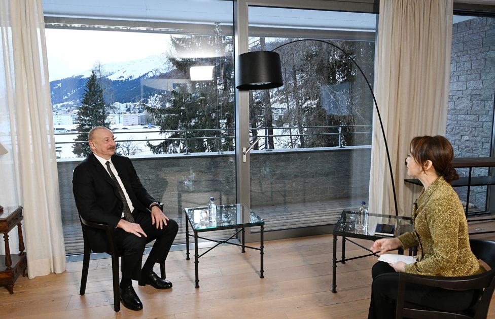 President Ilham Aliyev interviewed by China's CGTN news channel in Davos [PHOTOS/VIDEO]