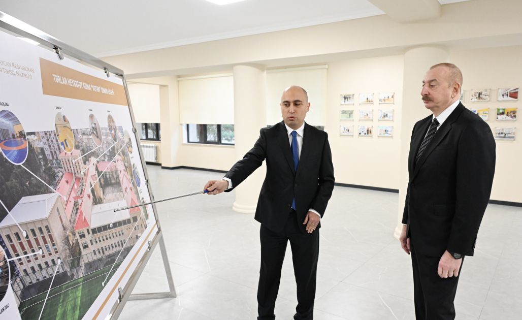 President Ilham Aliyev reviews conditions at “Vatan” Sports Lyceum after reconstruction [PHOTOS]