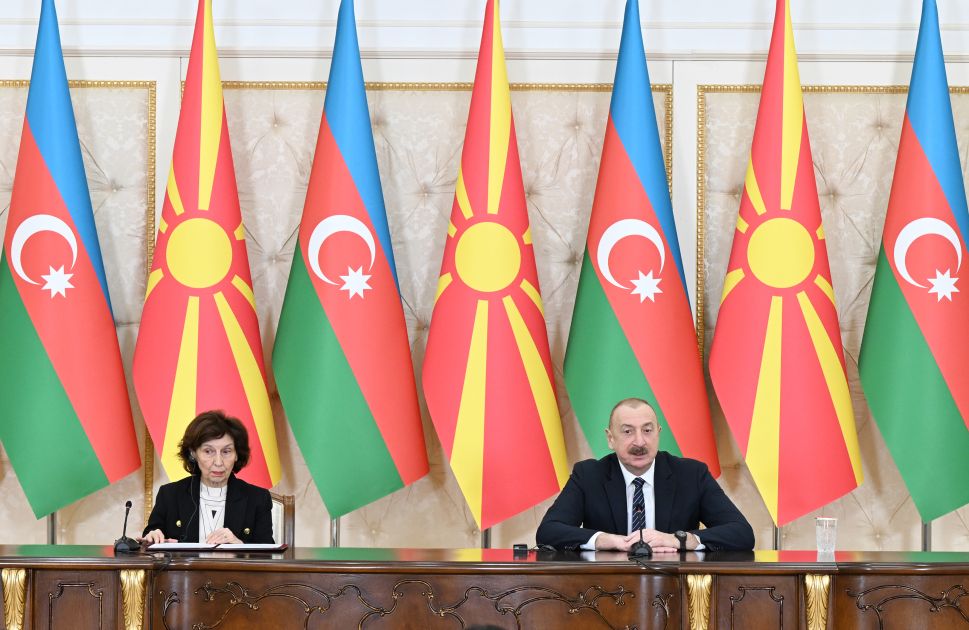 Presidents of Azerbaijan and North Macedonia make press statements [PHOTOS]