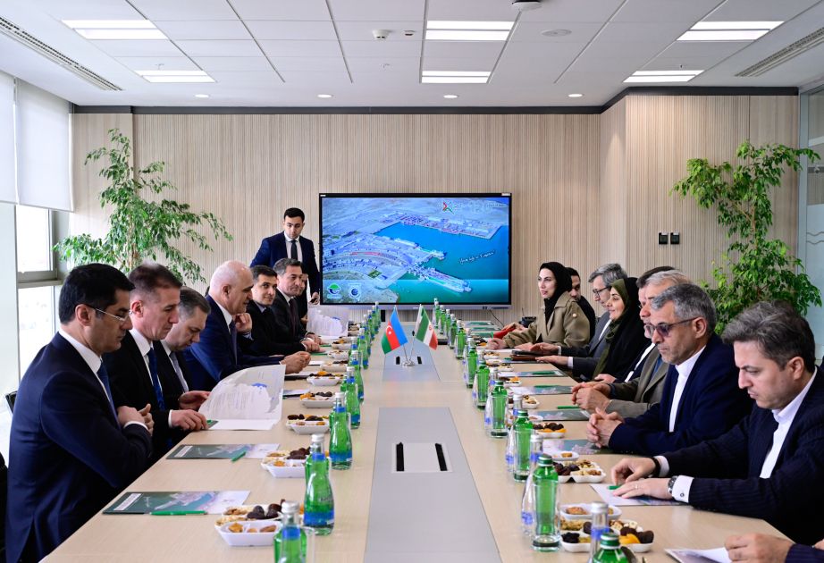 Azerbaijani, Iranian delegations inspect Baku International Sea Trade Port [PHOTOS]