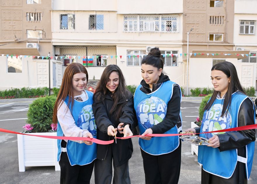 Leyla Aliyeva attends opening of revamped residential courtyard in Baku’s Yasamal district [PHOTOS]