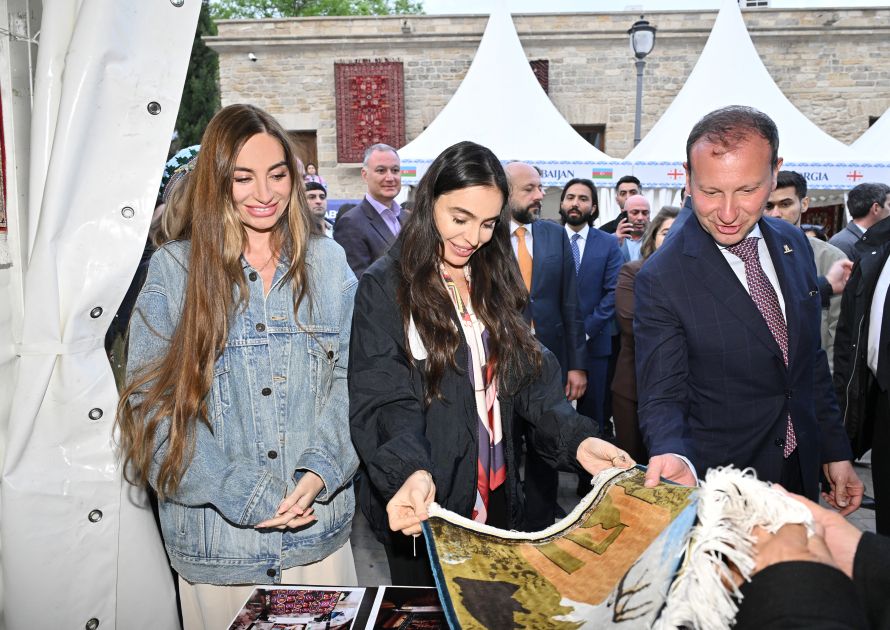 Leyla Aliyeva and Arzu Aliyeva visit International Carpet Festival [PHOTOS]