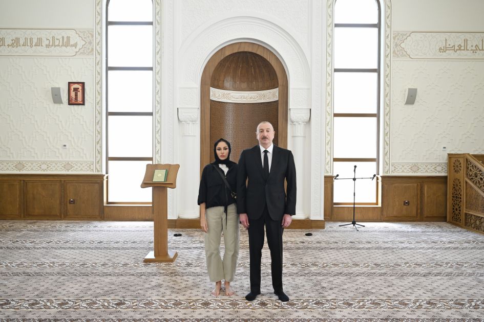 President Ilham Aliyev and First Lady Mehriban Aliyeva attend inauguration of Dashalti village mosque in Shusha district [PHOTOS]