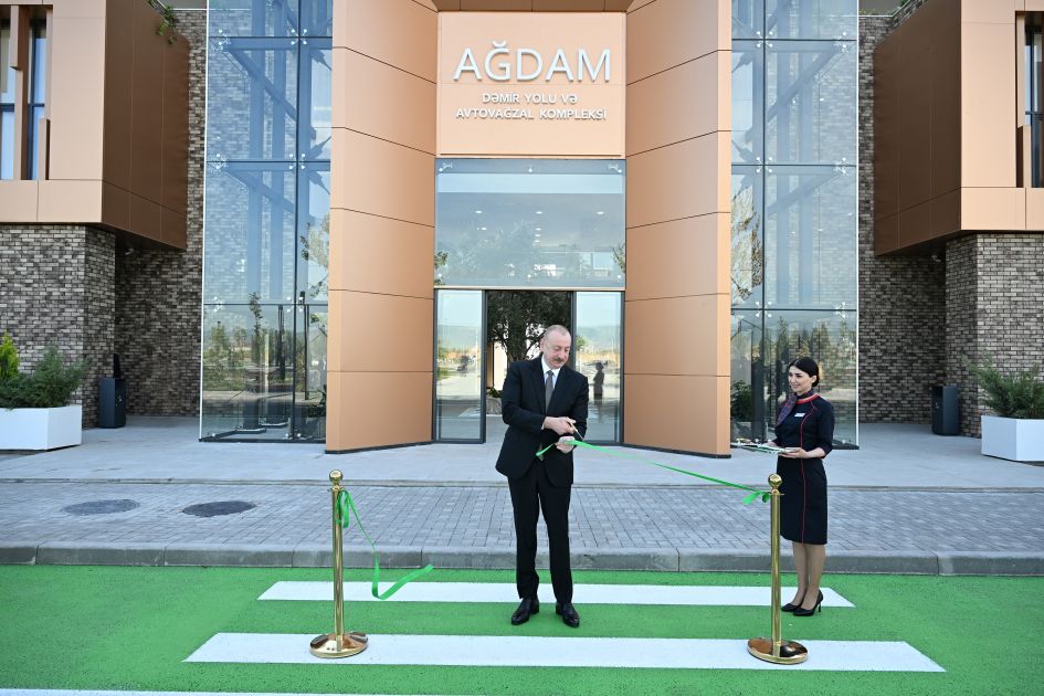 President Ilham Aliyev attends opening of Aghdam Railway and Bus Terminal Complex [PHOTOS]