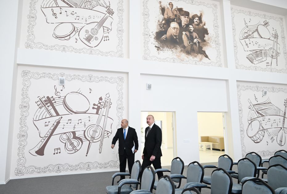 President Ilham Aliyev examines conditions at club-community center in Aghdam’s Kangarli village