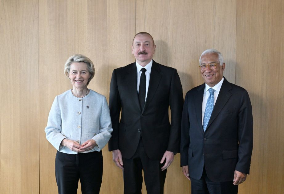 President Ilham Aliyev meets with European Council President and European Commission President [PHOTOS]