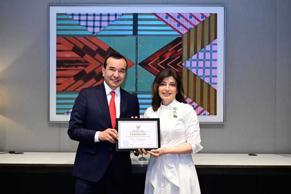 Uzbekistan awards Gunay Afandiyeva with Cultural Envoy medal [PHOTOS]