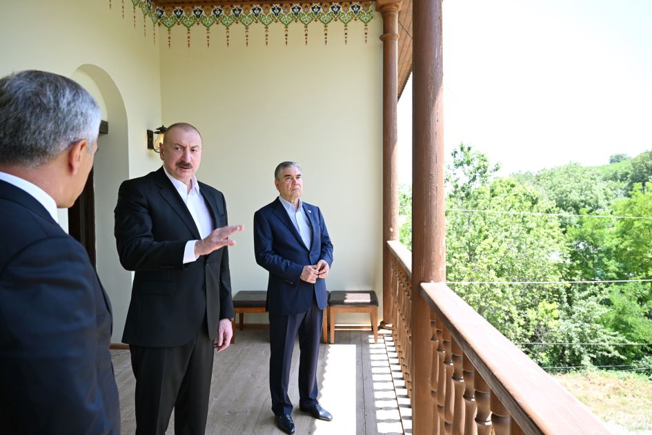 President Ilham Aliyev, Chairman of Turkmenistan’s Halk Maslahaty visit Mehmandarovs' estate complex in Shusha