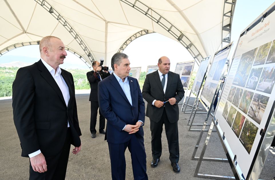 President Ilham Aliyev, Qurbanqulu Berdimuhammedov view damaged areas of Fuzuli city [PHOTOS]