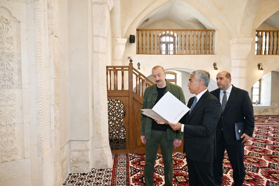 President Ilham Aliyev attends inauguration of restored historic mosque building in Aghdam’s Giyasly village