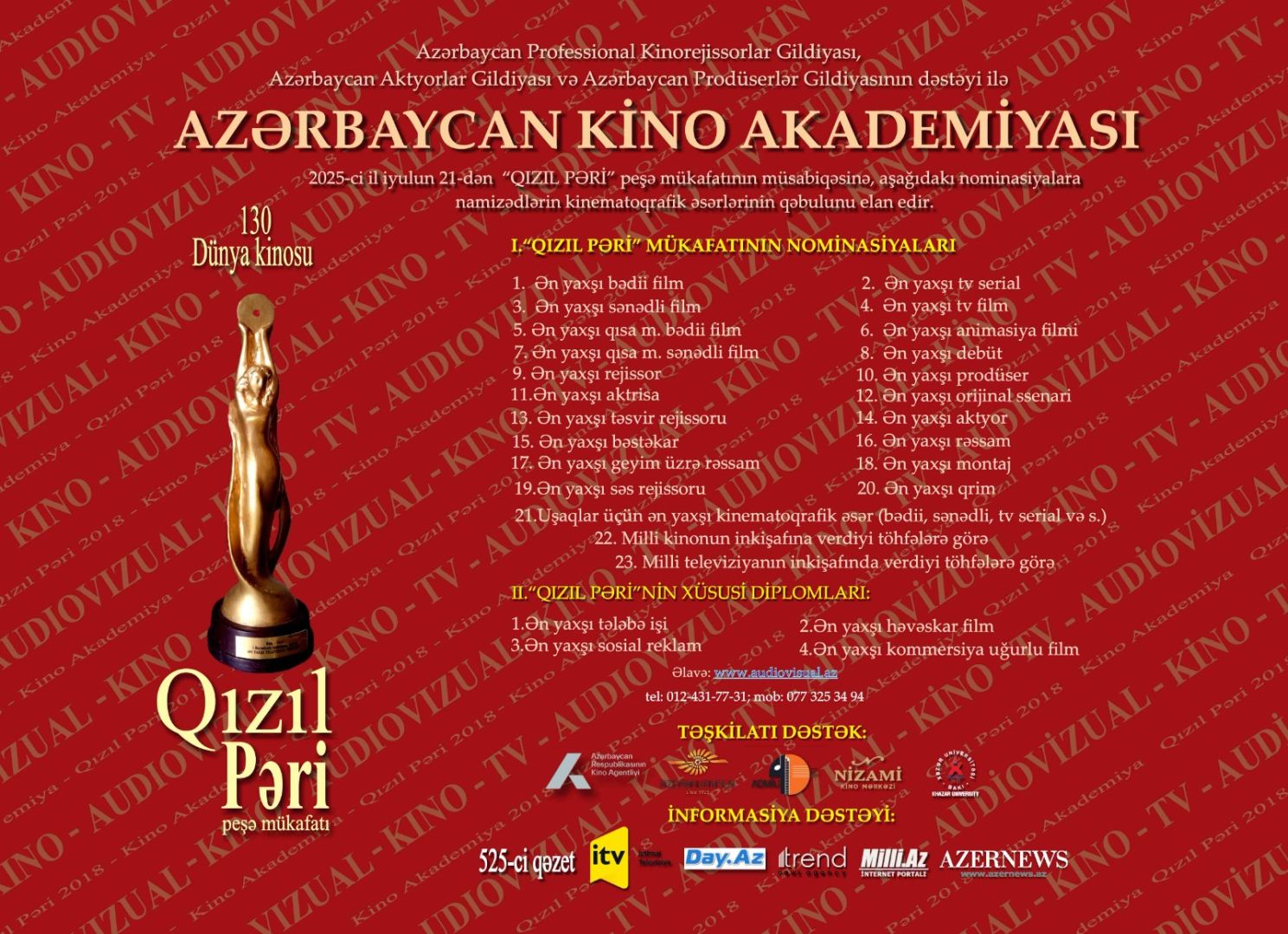 Submissions open for 2025 Golden PERI Professional Film Awards
