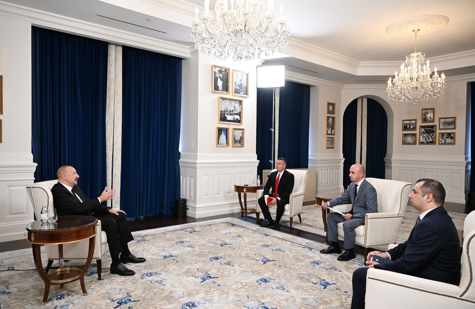 President Ilham Aliyev gave interview to Azerbaijani media representatives in Washington [PHOTOS/VIDEO]