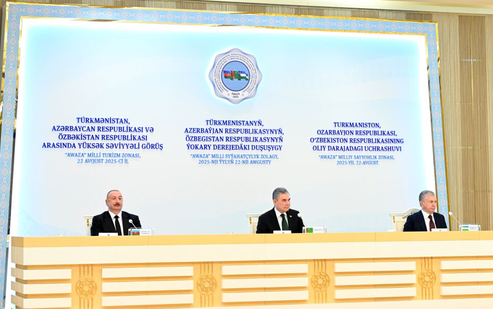 President Ilham Aliyev, Gurbanguly Berdimuhamedov, Shavkat Mirziyoyev attend document signing ceremony [PHOTOS/VIDEO]