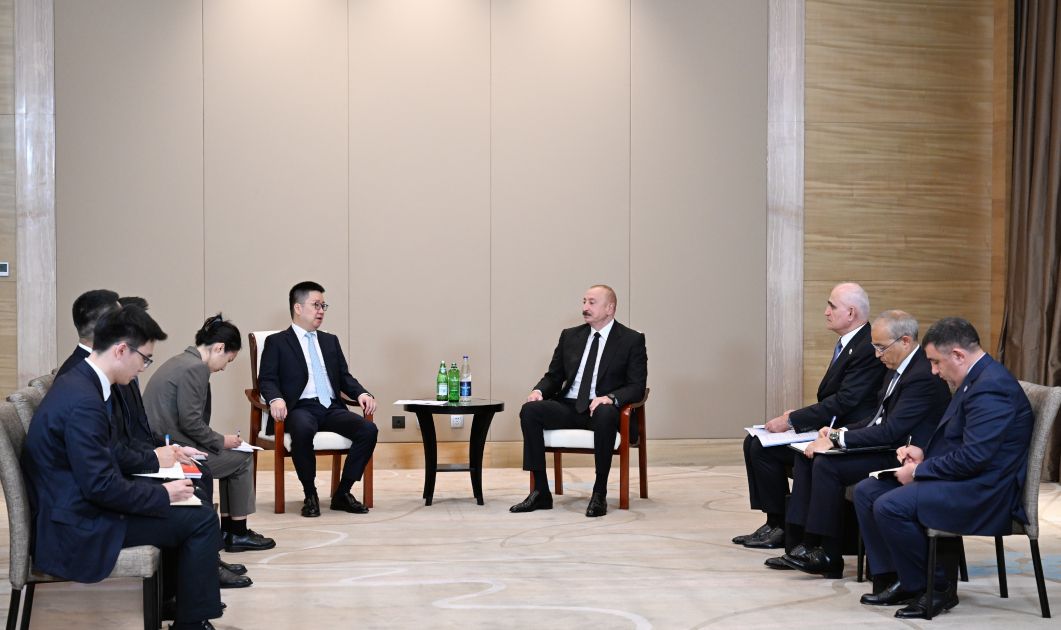 President Ilham Aliyev meets with Founder and Chairman of Sichuan Sunsync Photovoltaic Technology Co. in Tianjin