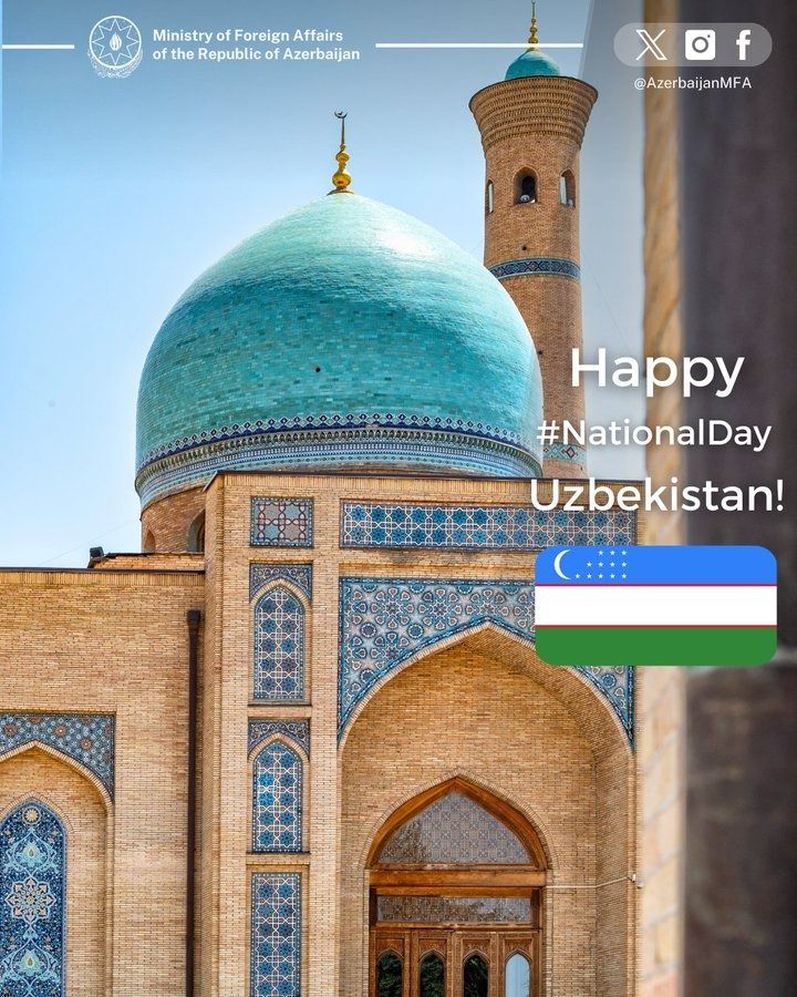 Azerbaijan’s Foreign Ministry congratulates Uzbekistan on National Day