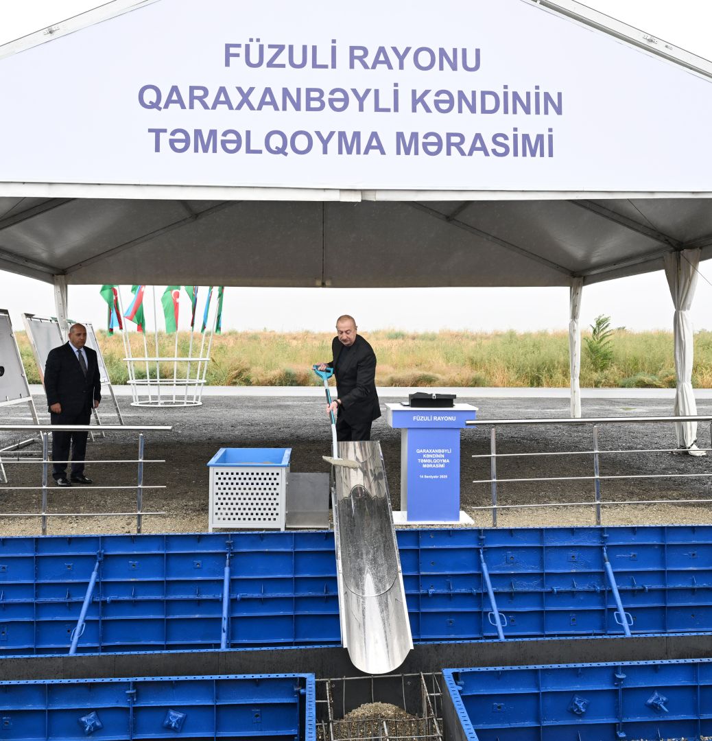President Ilham Aliyev lays foundation for new Garakhanbeyli village in Fuzuli district [PHOTOS]