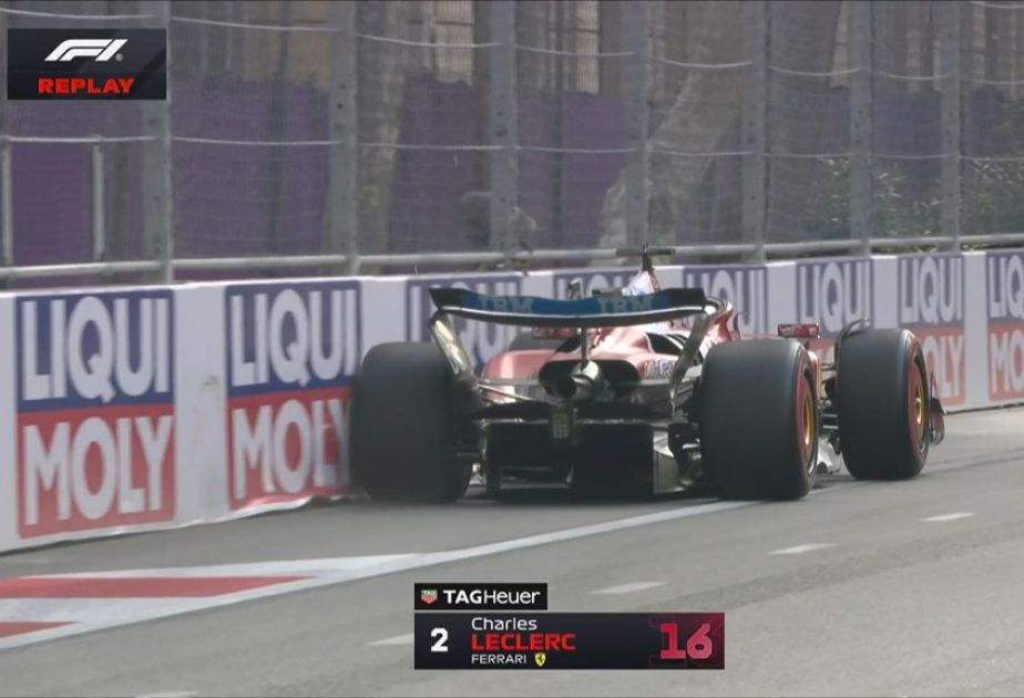 Formula 1: Charles Leclerc's car crashes at Baku Circuit