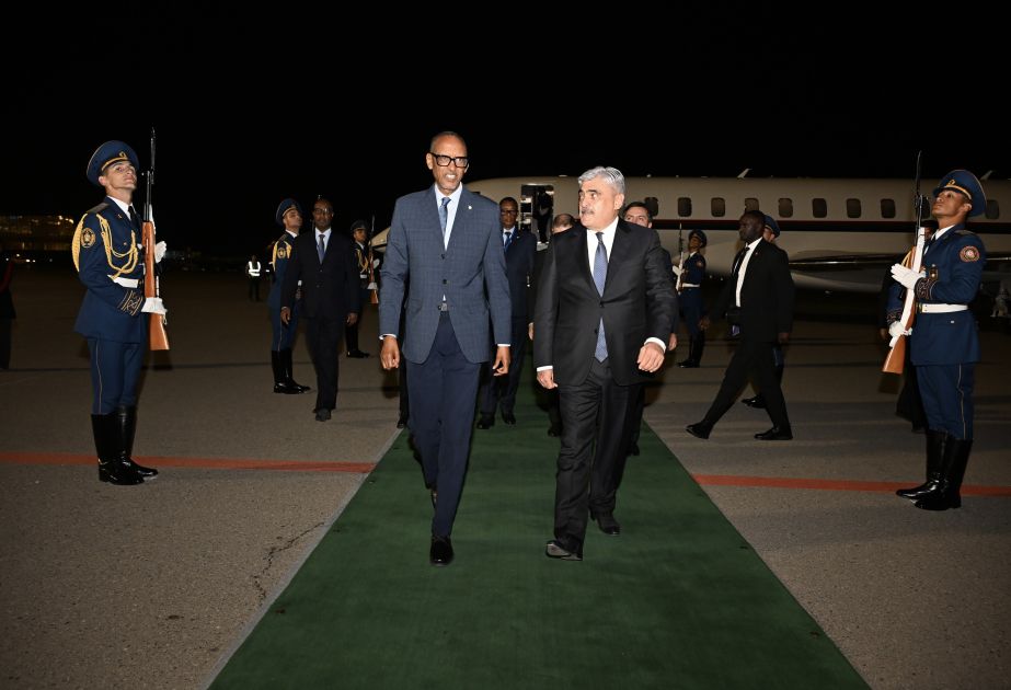 President of Rwanda Paul Kagame arrives in Azerbaijan for official visit