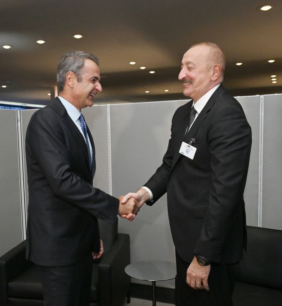 President Ilham Aliyev meets with Greek PM at UN headquarters in New York [PHOTOS]