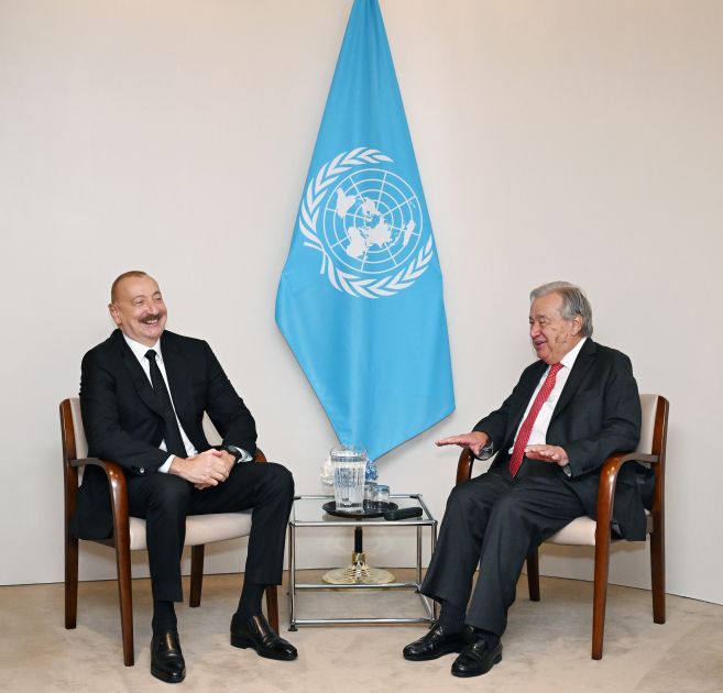 President of Azerbaijan Ilham Aliyev meets with UN Secretary-General António Guterres [PHOTOS]
