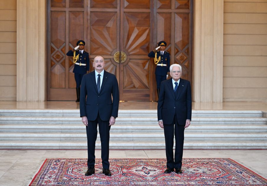 Official welcome ceremony held in Baku for President of Italy Sergio Mattarella [PHOTOS]