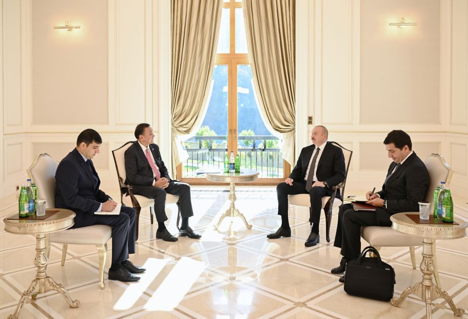 President Ilham Aliyev receives OTS SecGen in Gabala [PHOTOS/VIDEO]