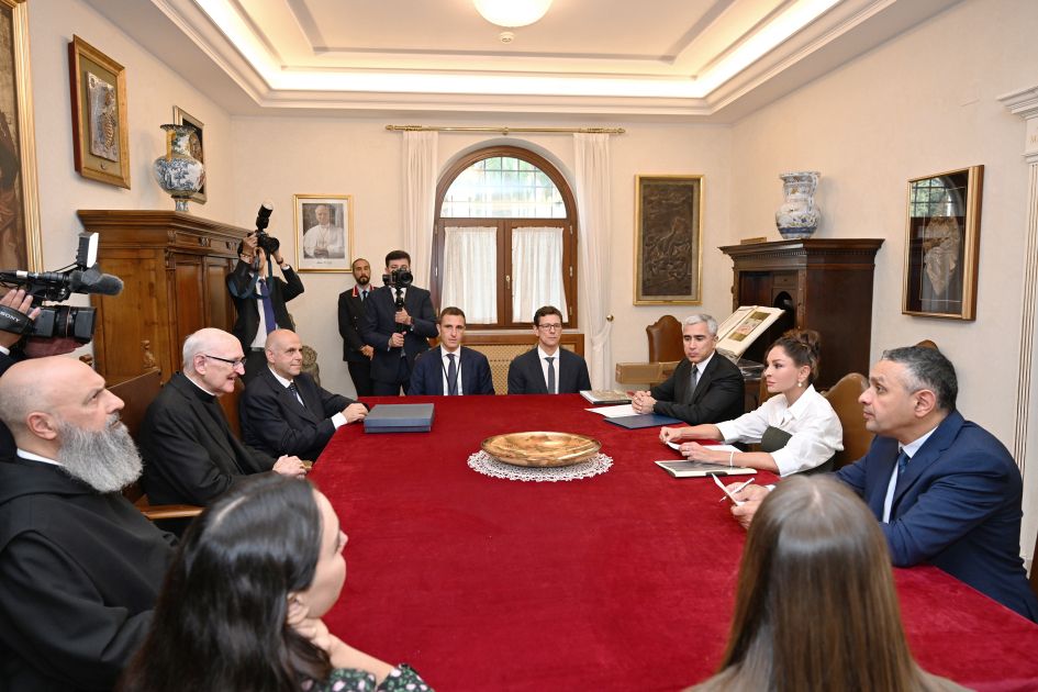 First VP Mehriban Aliyeva meets with Archpriest of Papal Basilica of Saint Paul Outside the Walls in Vatican [PHOTOS]