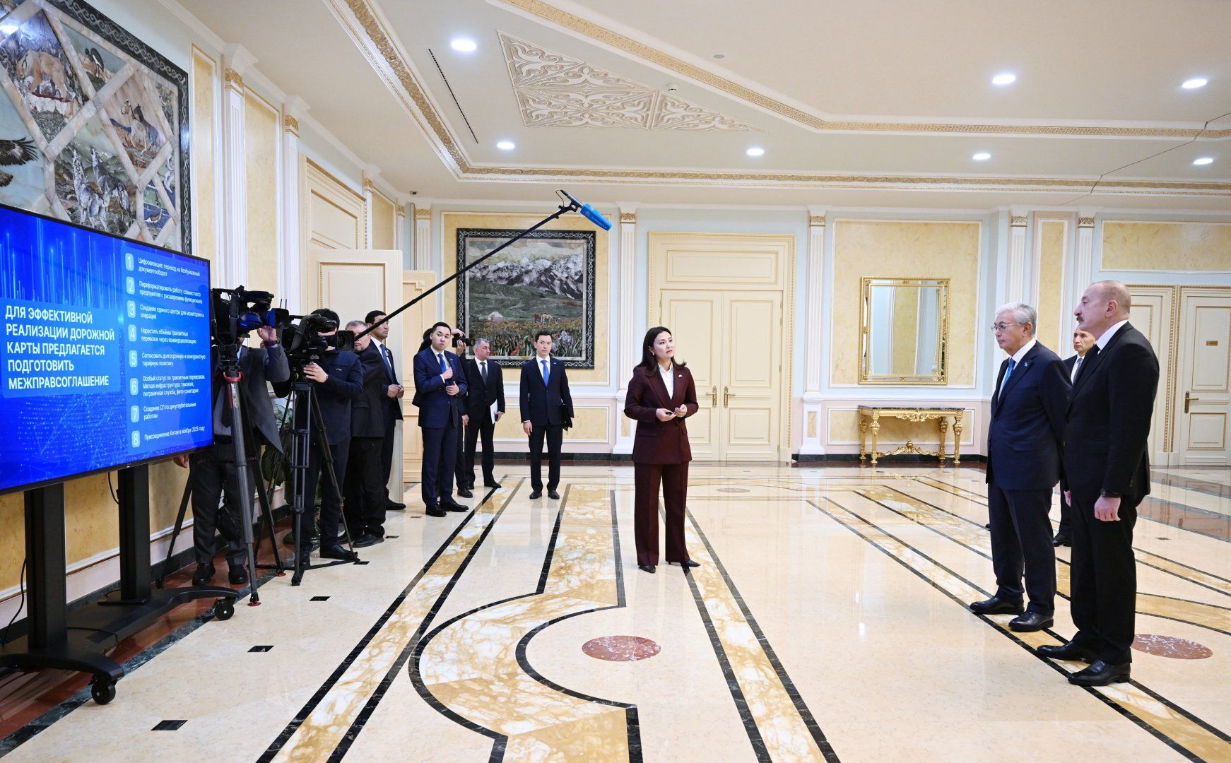 President Ilham Aliyev, President Kassym-Jomart Tokayev attend presentation of "Middle Corridor Development" joint project [PHOTOS]