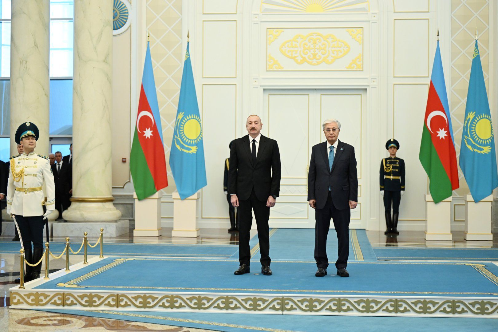 Official welcome ceremony held for President Ilham Aliyev in Astana [PHOTOS]