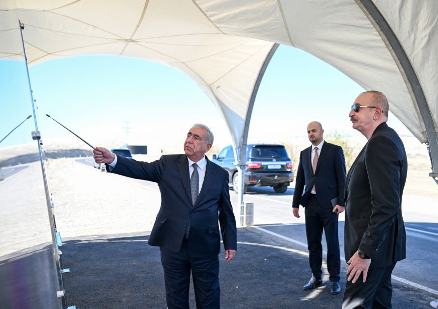 President Ilham Aliyev attends opening of highway to “Shafag” Solar Power Plant in Jabrayil district [PHOTOS]
